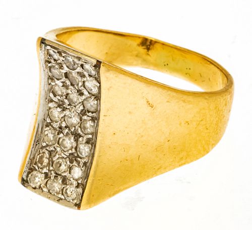 Diamond & 14kt Yellow Gold Ring, Size: 6, 6g
