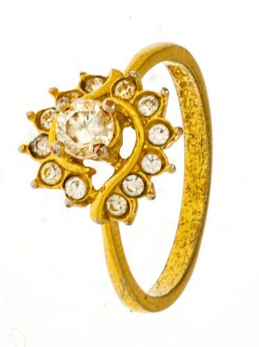 14kt Yellow Gold & Diamond Ring, Size: 6, 1g