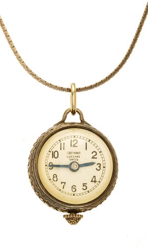 C. Bucherer Lucerne (Swiss) Sterling Case Timepiece Pendant & Chain, L 23'' 0.45t oz