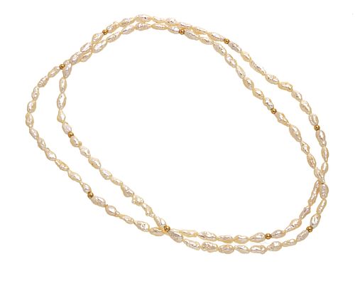 FRESHWATER PEARL NECKLACE, L 31.5", T.W. 18 GR 