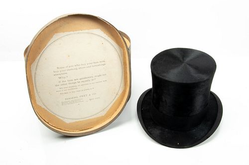 A.J WHITE HATS (LONDON), BEAVER TOP HAT WITH BOX 