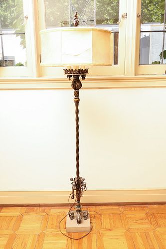 Wrought Iron Tall Lamp, H 28''