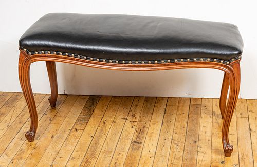 Louis XV Style Carved Walnut Bench, H 18.5'' W 17.5'' L 36.5''