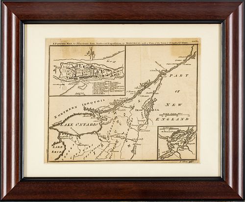 J. GIBSON, MAP OF PART OF NEW ENGLAND CIRCA 1770 H 7.5" W 9" 