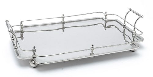SILVER PLATE GALLERY TRAY  W 15" L 23" 