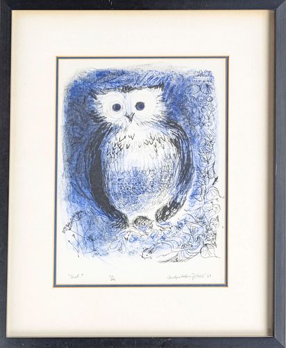 CAROLYN VOSBURG HALL, 1967 H 12", W 9", "OWL", #1/26 