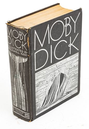 ROCKWELL KENT ILLUS. 'MOBY DICK OR THE WHALE' BY HERMAN MELVILLE, 1930, H 7.25", W 2" 