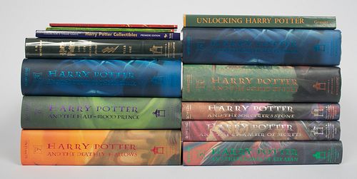 COMPLETE FIRST AMERICAN EDITION HARRY POTTER SERIES + OTHERS, 12 PCS, H 7.5"-9.25"