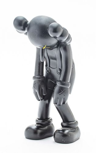 KAWS (BRIAN DONNELLY) PAINTED VINYL FIGURE, 2017, H 10", W 4" "SMALL LIE" (BLACK) 