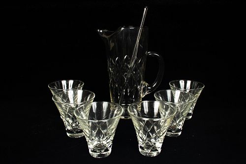LIBBEY GLASS COMPANY (AMER.) GLASS PITCHER & GLASSES 7 PCS