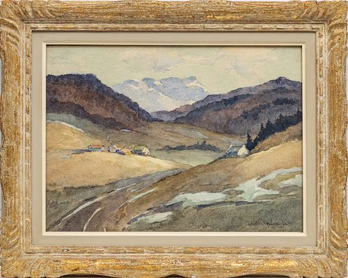 PAUL CARON (CANADIAN), WATERCOLOR ON PAPER, H 11" W 14.5" 