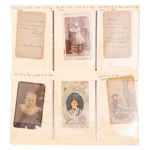 Album de Tarjetas de Visita de las familias Peza Anza y, Peza y Lazo de la Vega. Damas, Caballeros y Niños. México: 1868 - 1906. Pzs.20