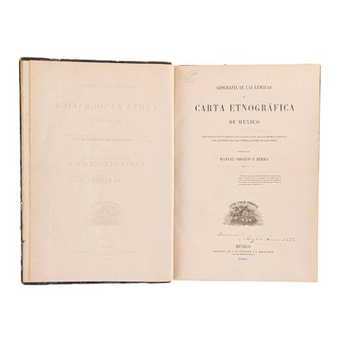 Orozco y Berra, Manuel. Geografía de las Lenguas y Carta Etnográfica de México. México, 1864. Carta etnográfica coloreada.