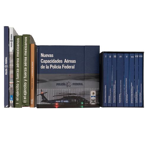 Libros sobre Seguridad, Policía Federal y el Ejército Mexicano. México: 2012. Total de piezas: 14.