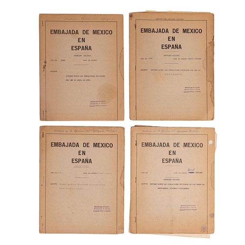 Guerra Civil Española.  Hijar, Reynaldo A. Informes Sobre las Operaciones Militares, Abril - Dicembre de 1938. Piezas: 4.
