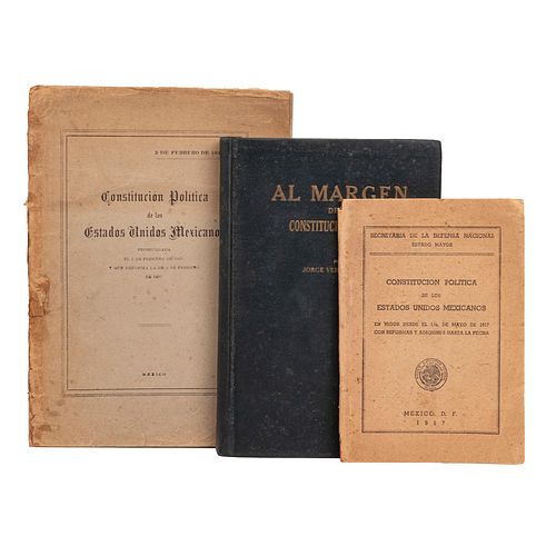Carranza, Venustiano / Vera Estañol, Jorge / Ruiz Cortines, A. Obras sobre la Constitución de 1917. México: 1917, 1919 y 1957. Piezas:3