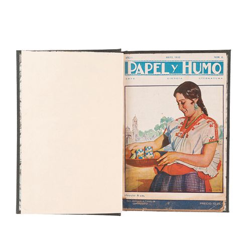 González Bárcena, Luis. Papel y Humo. Arte-Ciencia-Literatura. México: Cía. Manufacturera de Cigarros "El Aguila". 14 números en un vol