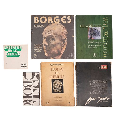 Whitman, Walt. Hojas de Hierba / Borges, Jorge Luis. Argentina en la Cultura / Borges, Jorge Luis. El Universo de Borges... Piezas: 6.
