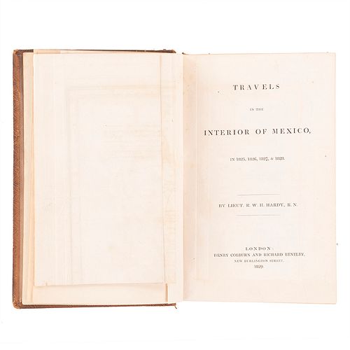 Hardy, R. W. H. Travels in the Interior of Mexico in 1825 - 1828. London: 1829. Con 6 láminas de tipos mexicanos, dibujadas por Linati.