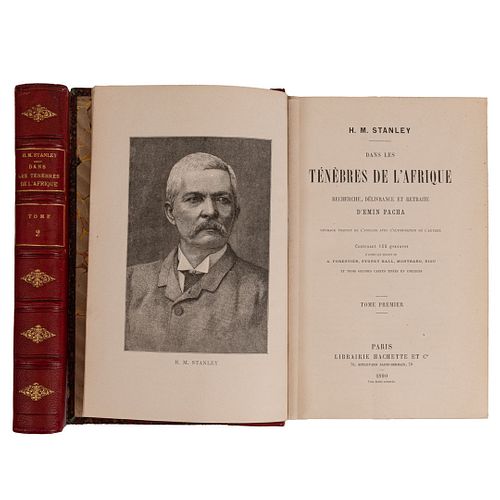 Stanley, H. M. Dans les Ténebres de l'Afrique Recherche, Déliverance et Retraite d'Emin Pacha. Paris: Librairie Hachette, 1890. Pzs. 2.