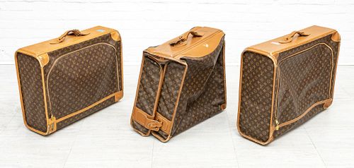 LOUIS VUITTON LUGGAGE SET & INSERTS, 6 PCS, W 19"-21" (KEYS INCLUDED) 