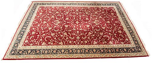 SINO-PERSIAN FINELY WOVEN WOOL WITH SILK HIGHLIGHTS RUG, W 11' 5", L 17' 6" 