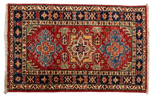 Kazak Handwoven Wool Rug, W 2' 8'' L 4' 1''