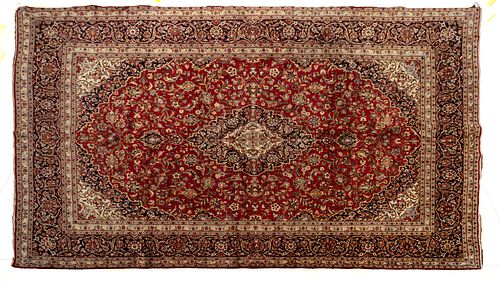 Persian Kashan Handwoven Wool Rug, C. 1980, W 9' 6'' L 14'