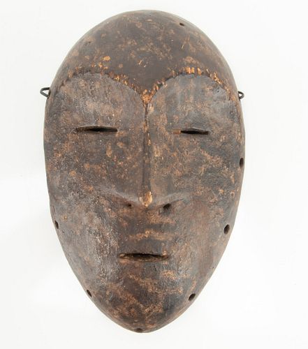 AFRICAN, CONGO, CARVED WOOD LEGA MASK, H 10", W 6.25", D 3" 