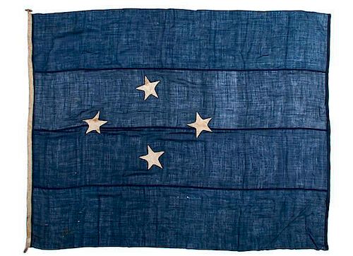 4-Star Admiral's Flag Presented to D.G. Farragut Upon Appointment to Admiral, July, 1866, Plus 