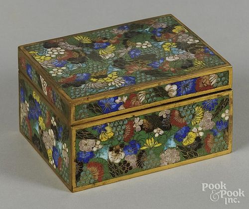Chinese cloisonné rectangular box, 2 1/2'' h., 4 1/2'' w.