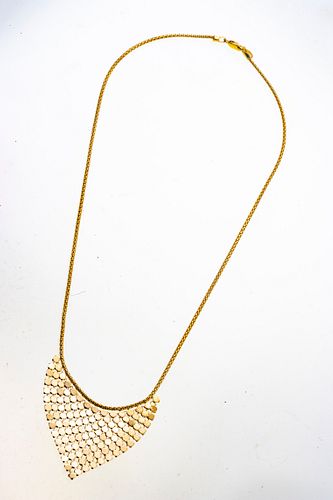 18KT GOLD NECK CHAIN WITH MESH L 15", .28TR OZ 