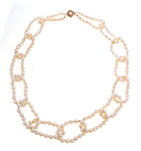 PEARL NECKLACE, DOUBLE STRAND L 16" 