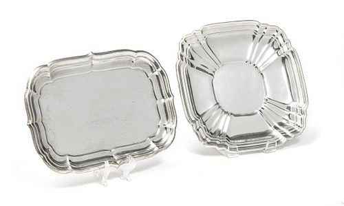 REED AND BARTON & GORHAM STERLING SILVER TRAYS 2, DIA 9"-10", 26.5 T.O. 