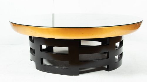 Theodore Muller And Elizabeth Barringer For Kittinger (American) Lotus Coffee Table With Lacquer Top C. 1950s, Dia. 42''