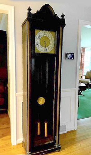 Colonial Clock Co Mahogany Tall Case Clock C. 1920, H 79'' W 21''