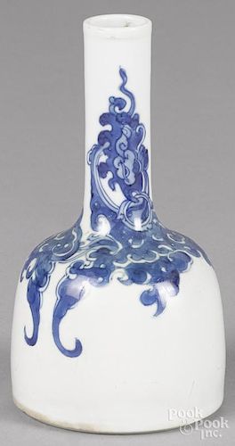 Chinese blue and white porcelain mallet vase, 5 3/4'' h.