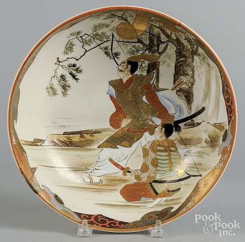 Japanese Satsuma bowl, early 20th c., 4 1/4'' h., 12 3/4'' w.