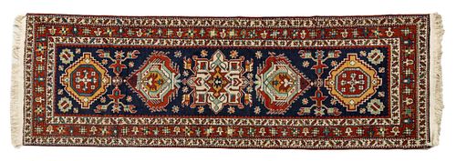 Kazak Oriental Wool Hand Woven Runner C. 1940, Approx 2.5" X 10'