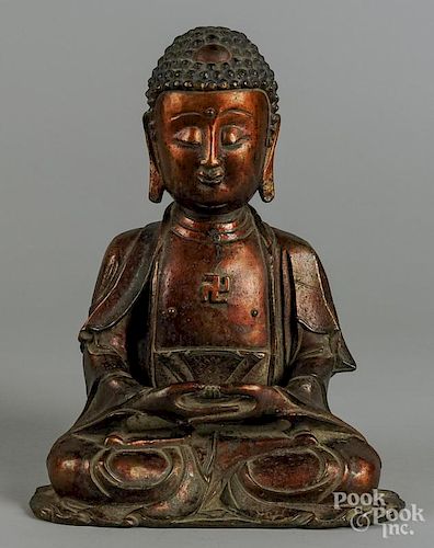 Chinese bronze Buddha, 12 3/4'' h.