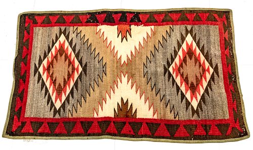 NAVAJO WOOL BLANKET, EARLY TO MID 20TH C., W 2' 2 1/2", L 3' 6 1/2" 