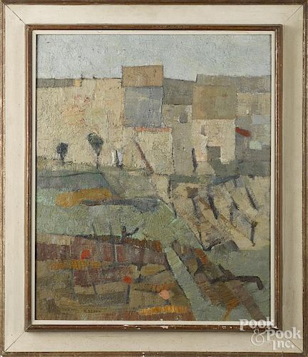 Michel Bepoix (French, b. 1937), oil on board landscape, signed lower left, 29'' x 24''.