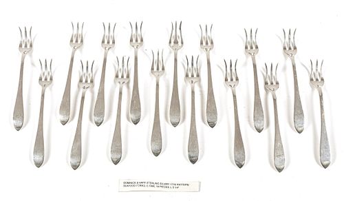 DOMINICK & HAFF STERLING SILVER SEAFOOD FORKS C. 1886 (16 PCS) 8.8 T.O. 