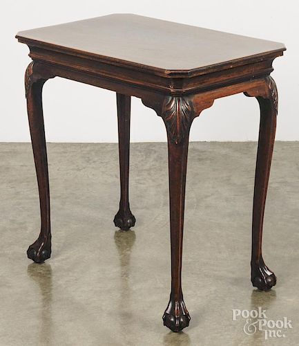 Irish George II mahogany tea table, ca. 1760, 28 1/2'' h., 29'' w., 19 1/4'' d.