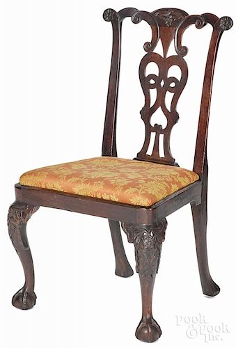 George III carved mahogany dining chair, ca. 1765.
