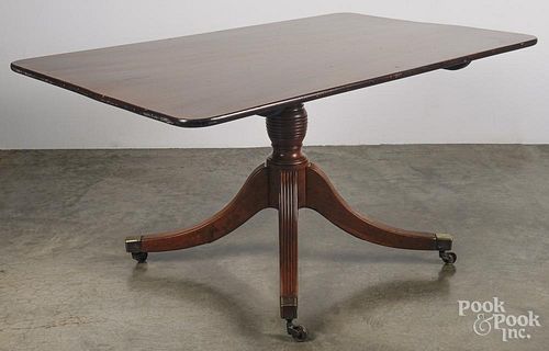 George III mahogany breakfast table, late 18th c., 28'' h., 58'' w., 35'' d.