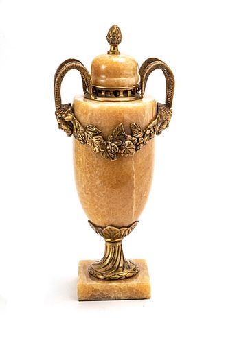 FRENCH STYLE MARBLE URN H 15" W 6.5" 