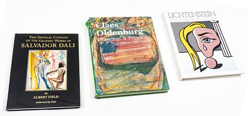 ART BOOKS AND CATALOGUE RAISONNE, SALVADOR DALI, CLAES OLDENBURG AND ROY LICHTENSTEIN THREE BOOKS 