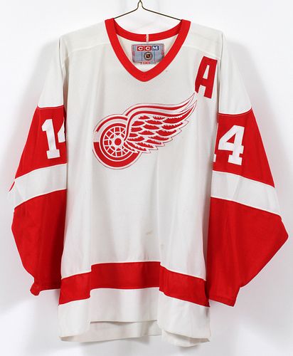 SIGNED BRENDAN SHANAHAN RED WINGS WHITE JERSEY 