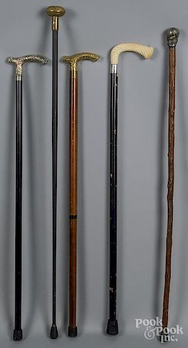 Five assorted canes.